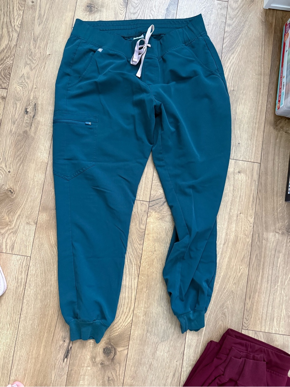 Figs Deep Teal Drawstring Scrub Pants